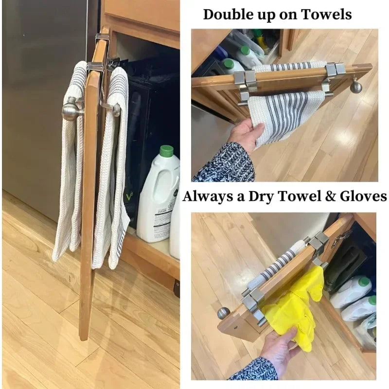 Over Door Stainless Steel Towel Rack for Kitchens - Smarsty
