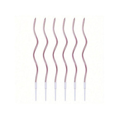 6/12/48pcs/1case Birthday Candles Spiral Cake Candles  Long Thin Cake Candles For Wedding Party And Cake Decoration - Smarsty