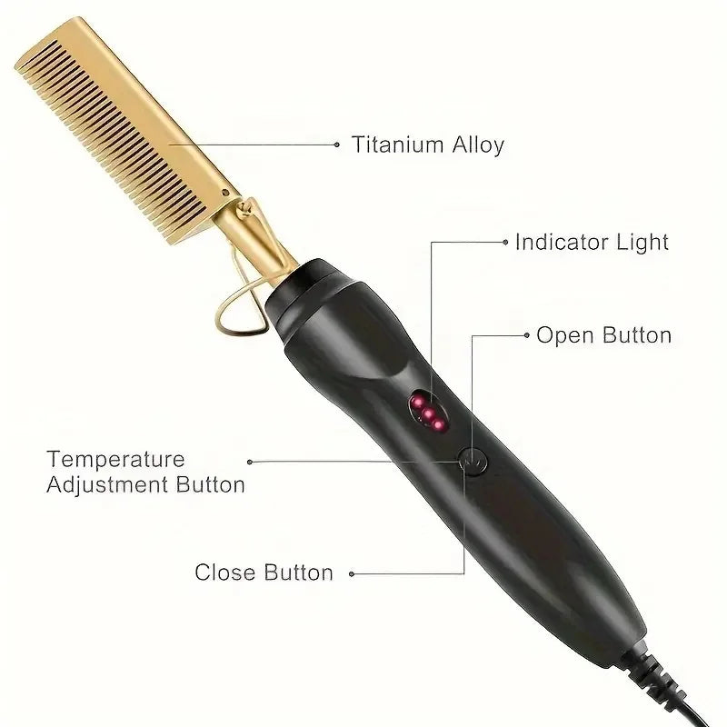 Multi Functional Electric Hair Comb Straightener for Easy Styling - Smarsty