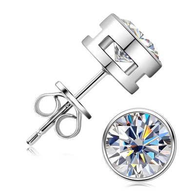 Moissanite Stud Earrings 0.5-2ct 18K Gold Plated Luxury - Smarsty