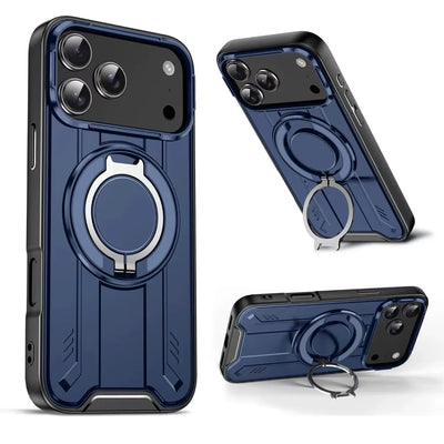 Magnetic Phone Case with 360° Rotate Stand for IPhone 17 16 15 14 13 12 11 Pro Max Plus For Magsafe Wireless Charge Armor