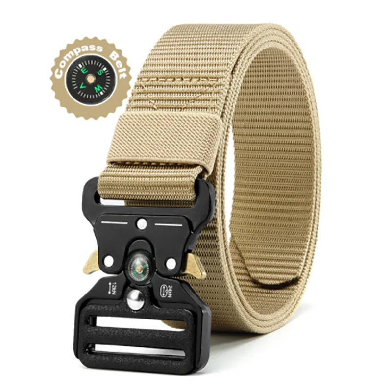 Men's Multi Function Tactical Canvas Belt with Compass - Smarsty