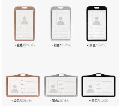 Employee Aluminium Alloy Plastic Credit Card  ID Card Cover Case Work Identity Badge Card Cover Bag Women Men Work Card Holders - Smarsty