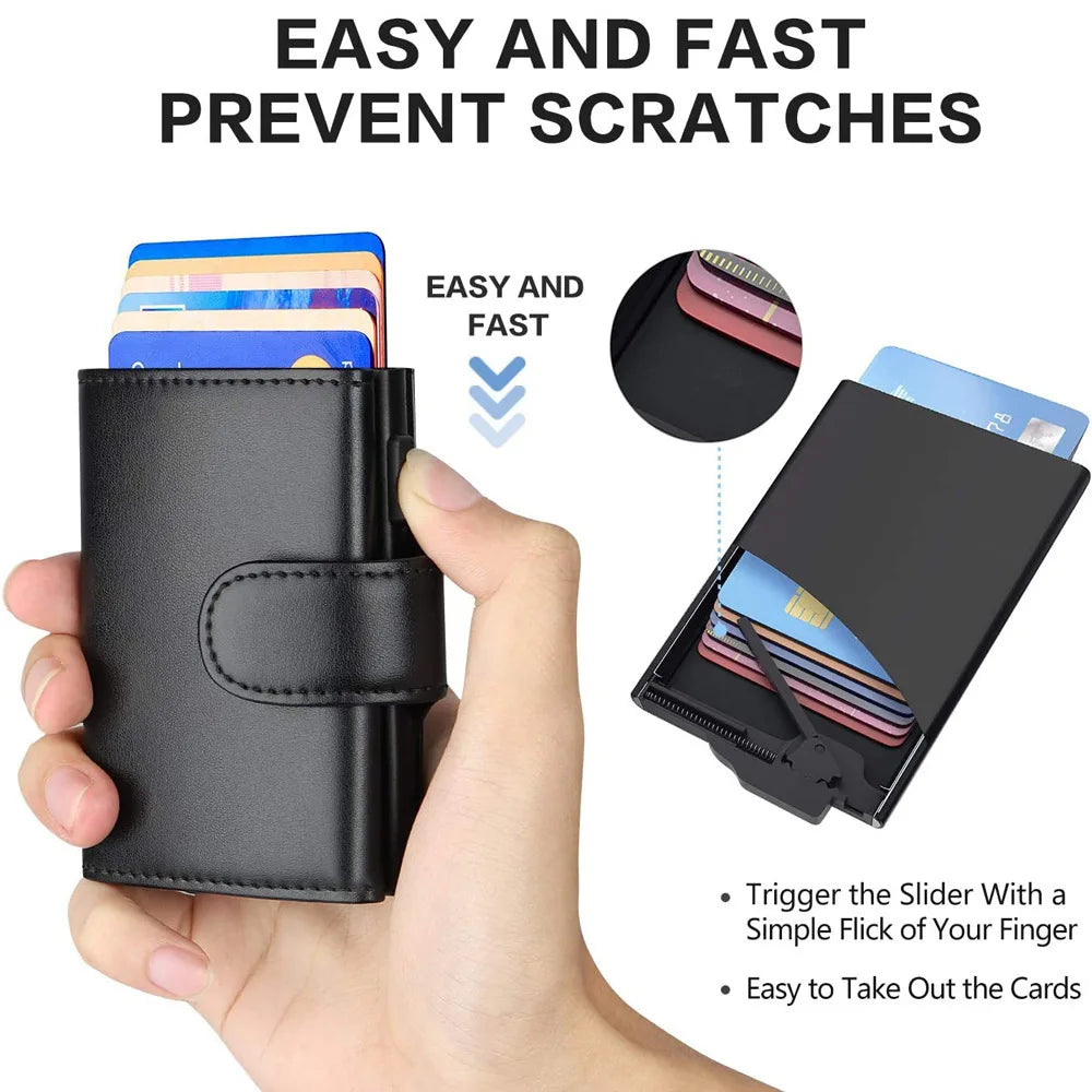 Rfid Microfiber Leather Men Wallets Fashion Card Holder Trifold Wallet Money Bags Smart Slim Thin Coin Pocket Wallet Purse - Smarsty