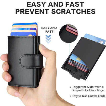 Rfid Microfiber Leather Men Wallets Fashion Card Holder Trifold Wallet Money Bags Smart Slim Thin Coin Pocket Wallet Purse - Smarsty