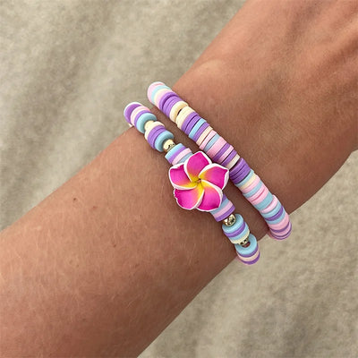 Multicolor Polymer Clay Beads Bracelets Set for Women - Smarsty
