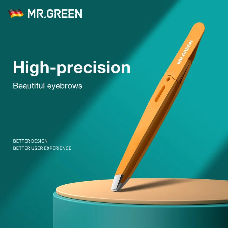 MR Green Stainless Steel Eyebrow Tweezers for Precision Hair Removal - Smarsty