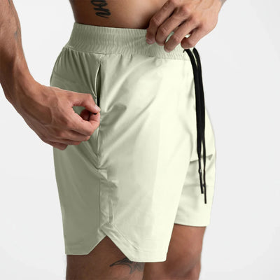2024  Men's Running Shorts Single-Layer Woven Quick Dry Gym Solid Color Fitness Sports Casual Workout Sportswear Fifth Pants New - Smarsty