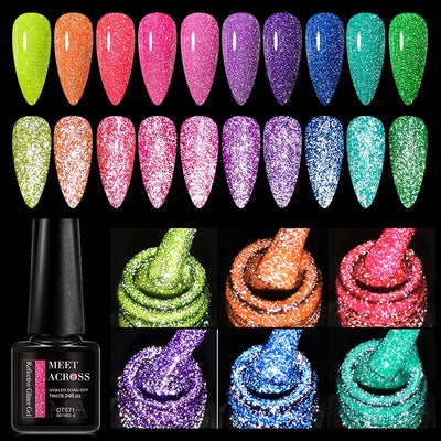 Pink Fluorescent Reflective Gel Nail Polish for Stunning Manicures - Smarsty