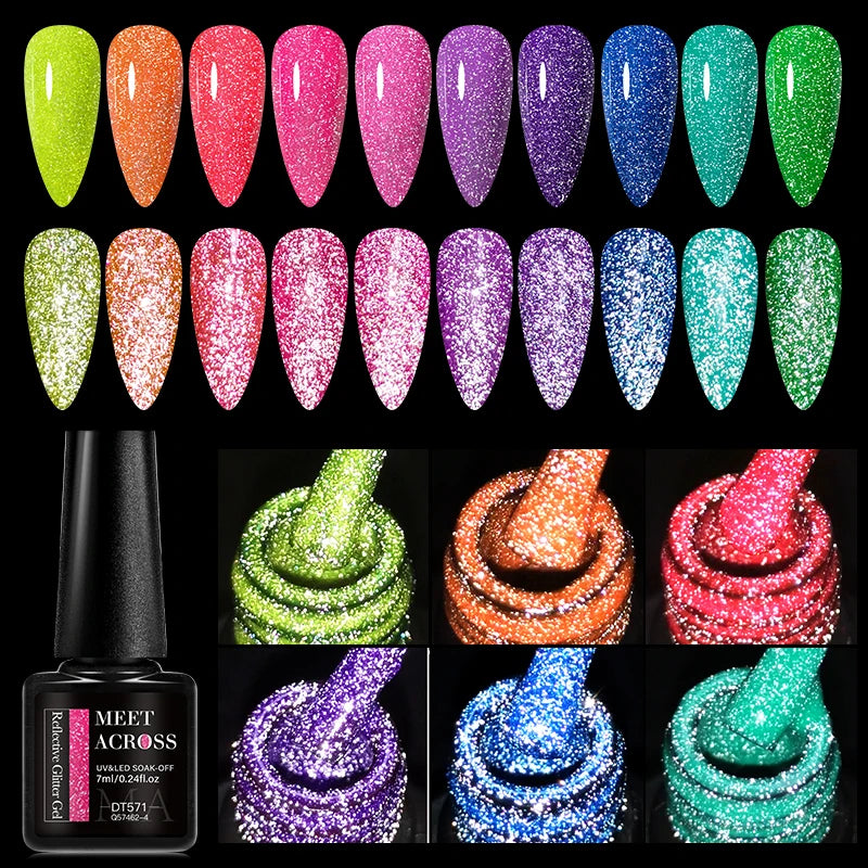 Pink Fluorescent Reflective Gel Nail Polish for Stunning Manicures - Smarsty