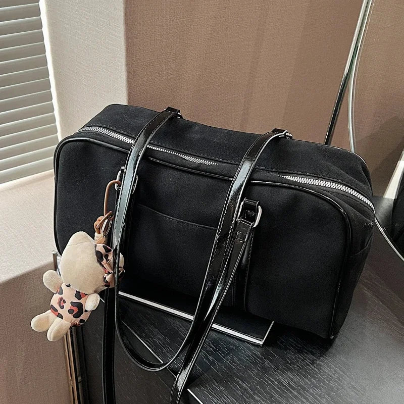 Casual Large Capacity Suede Shoulder Bag For Women Retro - Smarsty