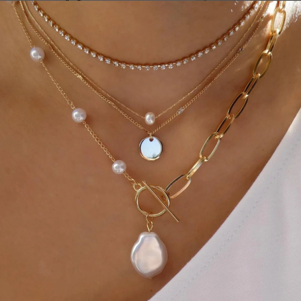 Vintage Gold Boho Layered Necklace Set for Women - Smarsty