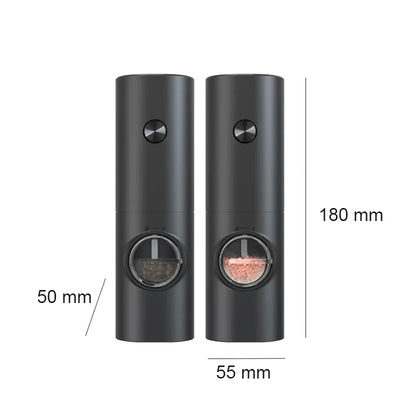 Electric Automatic Salt & Pepper Grinder with Spice Mill Storage Bins Kitchen Adjustable Grinding Tool by Smarsty