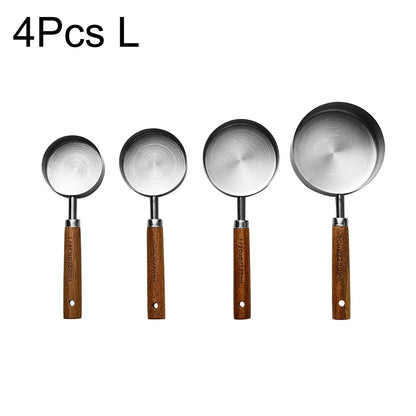 Gold Wooden Handle Stainless Steel Measuring Cups Set - Smarsty