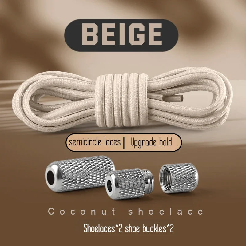New Elastic Laces Sneakers Tennis Round Shoe laces Without ties Kids Adult No Tie Shoelace Rubber Bands Shoe Accessories - Smarsty