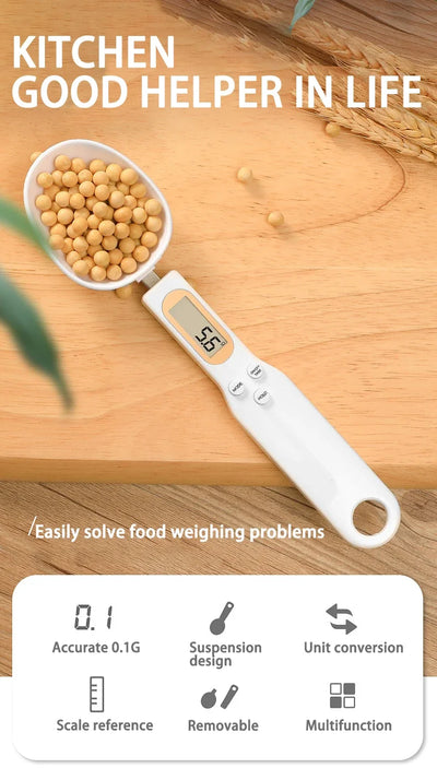 Electronic Kitchen Scale 500g 0.1g LCD Digital Measuring Food Flour Digital Spoon Scale Mini Kitchen Tool for Milk Coffee Scale by Smarsty