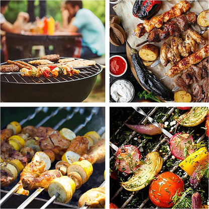 Stainless Steel Barbecue Skewers Reusable Easy Clean Design - Smarsty