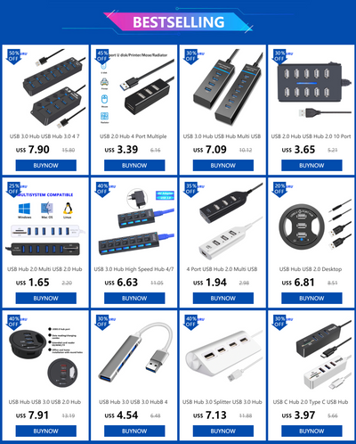 USB Hub 3.0 With Power Switch 7 Port Expansion Pro - Smarsty