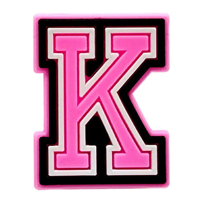 Pink Letter Shoe Charms for Crocs Accessories Women Clogs Pins Men Badge Kids Jeans Girls Decorations Buckle Shoes Accessories