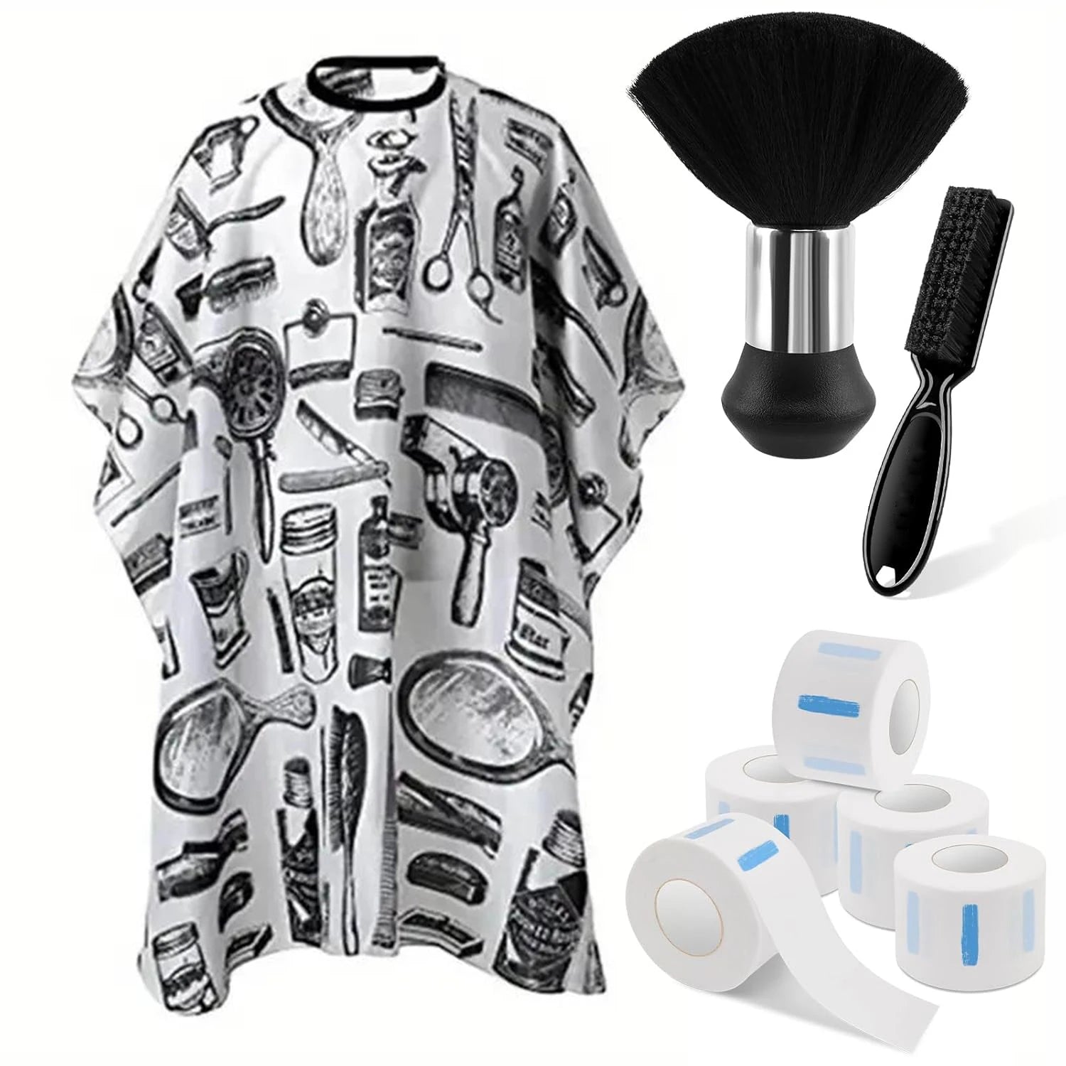 Professional Barber Tools Hair Cutting Set with Cape and Brush - Smarsty