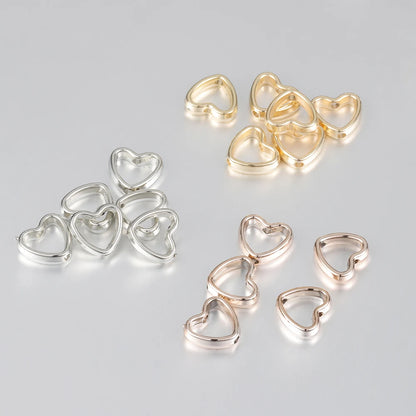 50pcs Heart Frame Beads Double Hole Spacers for Jewelry Making - Smarsty