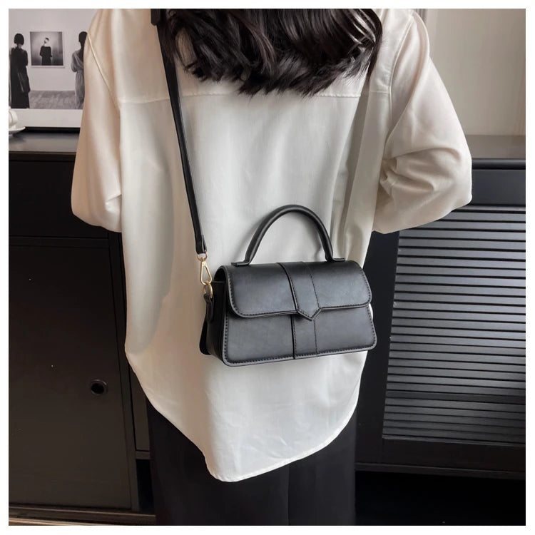 Versatile PU Leather Shoulder Bag For Women Square Satchel - Smarsty