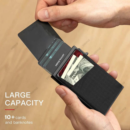 Anti-theft Cards Protectors Card Holder Minimalist Smart Wallet RFID Protection Aluminum Metal Box Cardholder Case Porte Carte - Smarsty