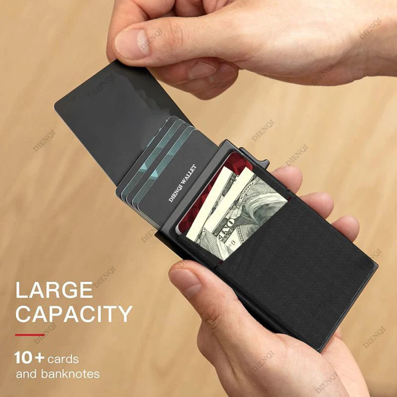 Anti-theft Cards Protectors Card Holder Minimalist Smart Wallet RFID Protection Aluminum Metal Box Cardholder Case Porte Carte - Smarsty