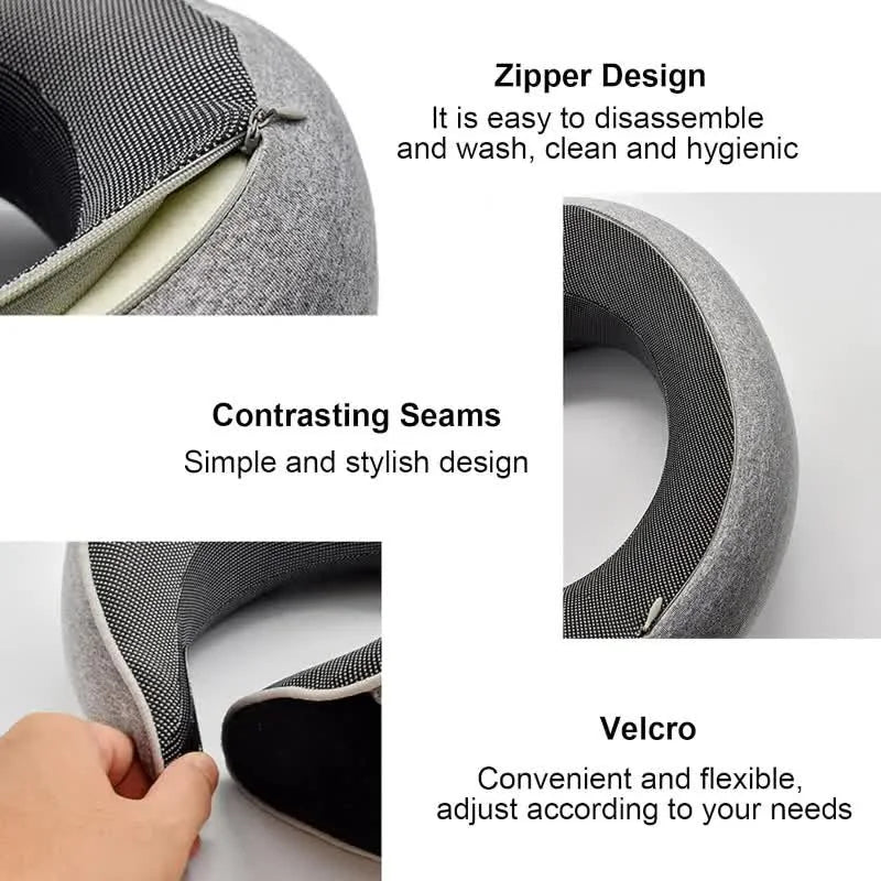 Memory Foam Travel Neck Pillow for Comfortable Support - Smarsty