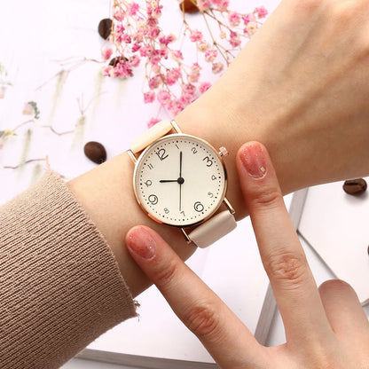 Women Casual Leather Analog Watch with Arabic Numbers - Smarsty