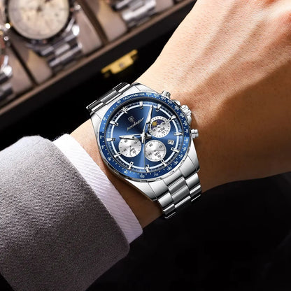 Waterproof Stainless Steel Men's Chronograph Watch - Smarsty