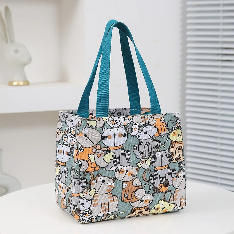 Insulated Cartoon Print Lunch Bag Large Capacity Everyday - Smarsty