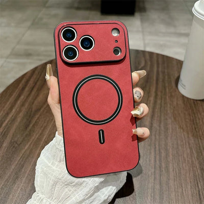 For Magsafe Leather Shockproof Phone Cases For iPhone 17 16 15 14 13 12 11 Pro Max 16e Plus Air Magnetic Wireless Charge Cover - Smarsty