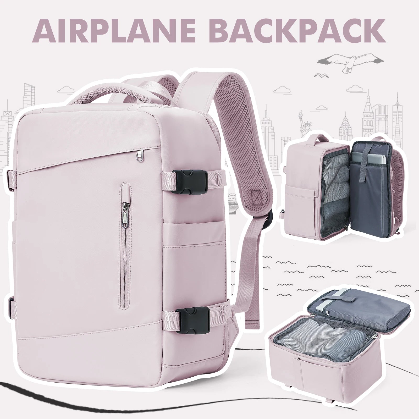 Women's Backpack Travel Suitcase Cabin Bag Aircraft Ryanair 40x20x25 Airplane Travel Bag Men Laotop Backpack Wizzair Carry On - Smarsty
