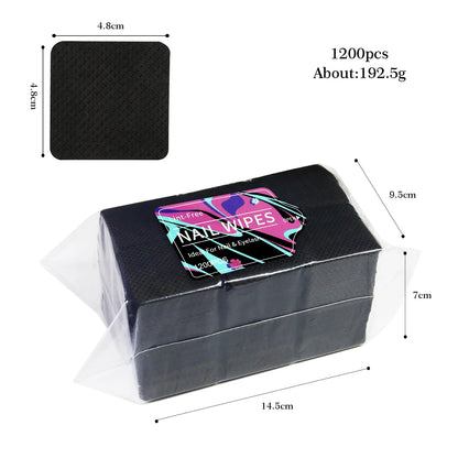 1080pcs Boxed Nail Art Lint-Free Eyelash Glue Wipes Paper Gel Polish Remover Clean Glue Cotton Pads Beauty Cleaning Tools - Smarsty