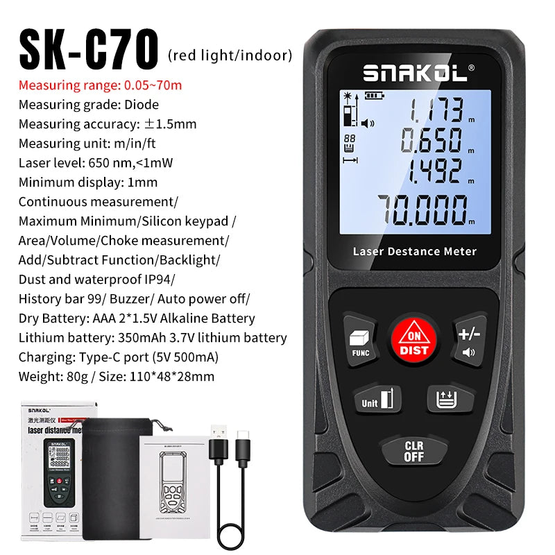 Snakol Laser Distance Meter with High Accuracy Measurement - Smarsty
