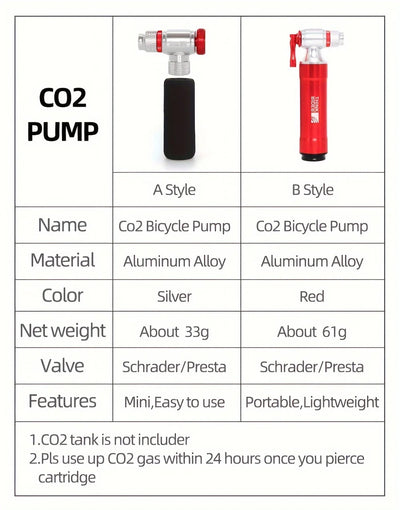 ThinkRider CO2 Pump For Bicycle Schrader Presta Adapter Bike Pump Inflator Aluminum Tire Tube Mini size MTB Bicycle Pumps CO2 Ca - Smarsty