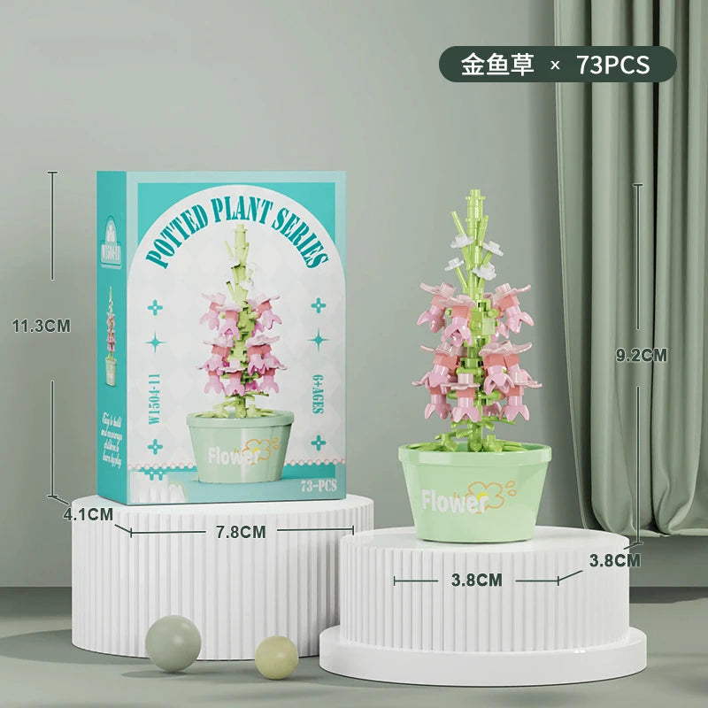 Bouquet Flower Mini Diy Building Block Toys for Children Bricks Blocks for Adults Constructor Micro Bricks Construction Set Gift