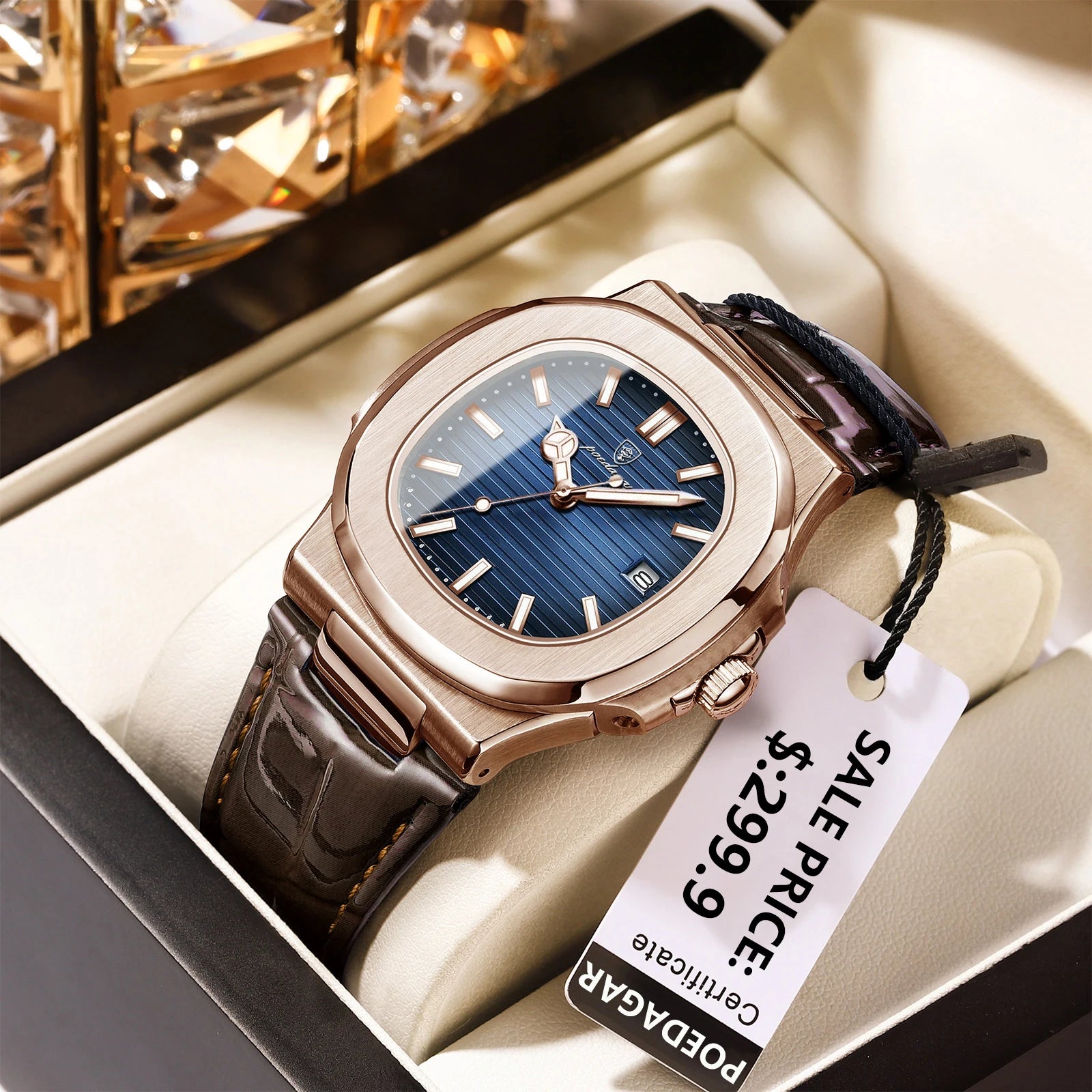 Luxury Waterproof Quartz Square Men Watch with Luminous Feature - Smarsty