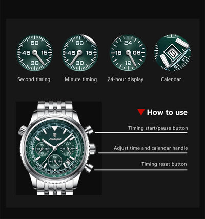 Luxury Men's Waterproof Chronograph Quartz Watch - Smarsty
