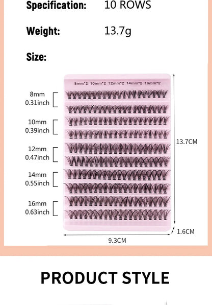 MIAOJIE DIY Eyelash Set with 200 Individual Lashes - Smarsty