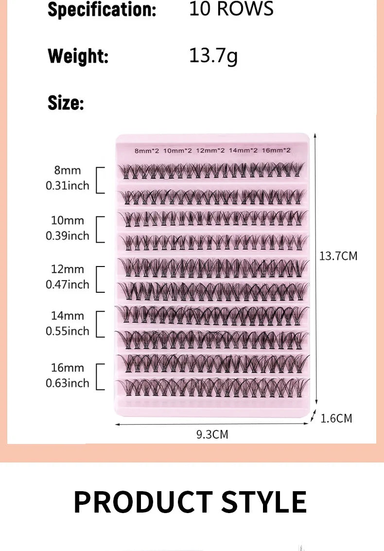 MIAOJIE DIY Eyelash Set with 200 Individual Lashes - Smarsty