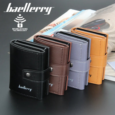 New RFID Men Card Wallets Hasp Small Card Wallets Slim Mini Men's Wallet High Qaulity Card Clip Photo Holder Short Male Purses - Smarsty