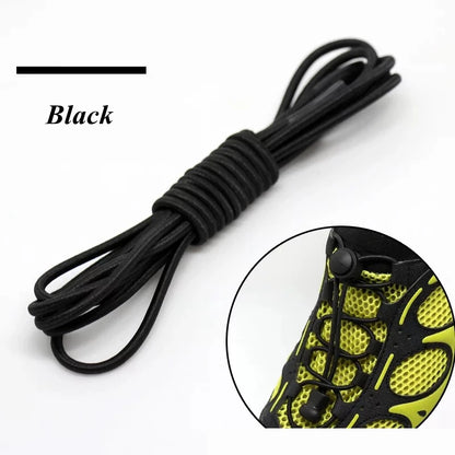 1 Pair 22 Colors Elastic Shoelaces Round Locking No Tie Shoe Laces Kids Adult Quick Lazy Laces Rubber Sneakers Shoelace T1 - Smarsty