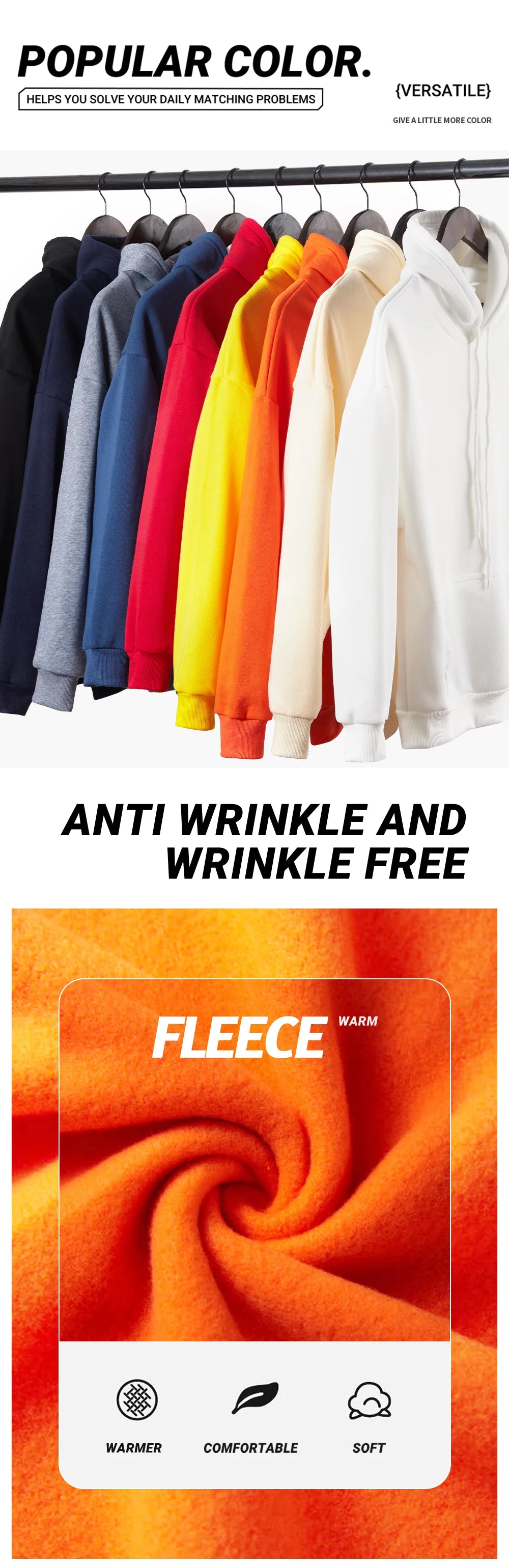 Casual Women's Hoodies Faith Over Fear Letter Printing Sweatshirts Fleece Warm Comfortable Pocket Pullovers Autumn Streetwear