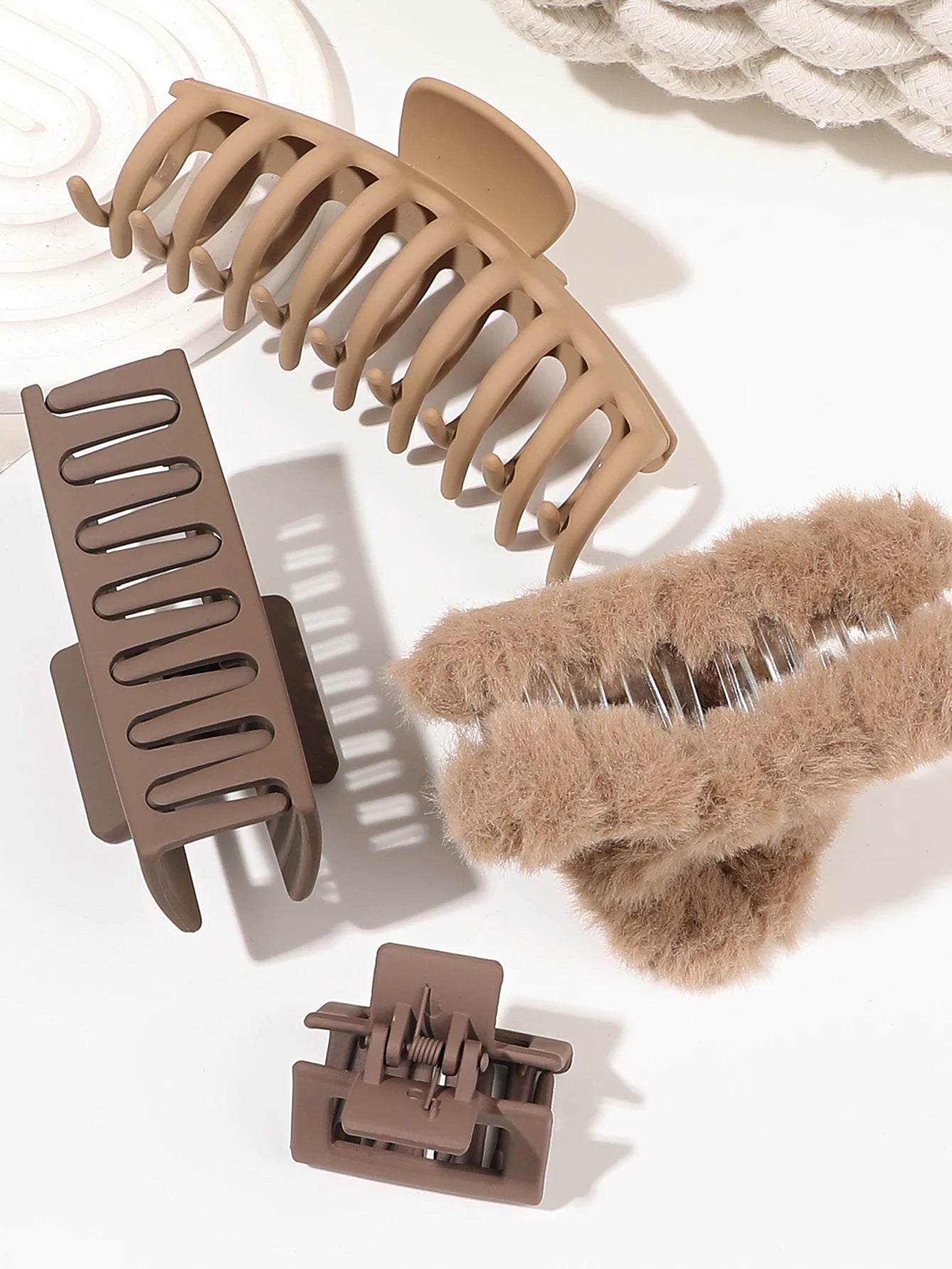 Neutral Color Large Matte Hair Claw Clips Strong Hold - Smarsty