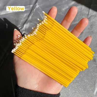 100Pcs Micro Cotton Swabs for Eyelash Cleaning - Smarsty