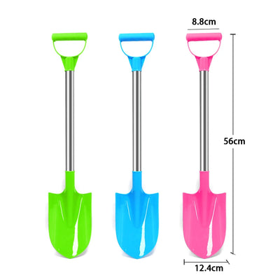 Children Beach Shovel 56cm Stainless Steel Pointed Shovel Toy Sand Snow Thickened Play House Beach Shovel Outdoor Toys Kids Gift by Smarsty