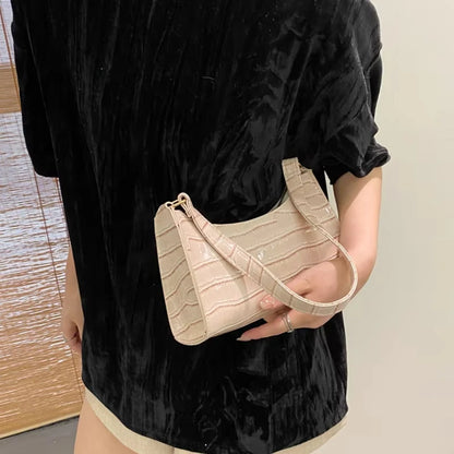 PU Leather Alligator Pattern Women Underarm Messenger Purse - Smarsty