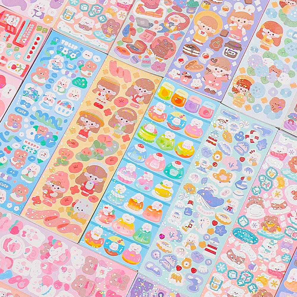 200p Kawaii Stickers for Kids Cute Stationary Aesthetic Diary Decoration Art Supplies Stickers for Scrapbooking Lot Korean Paper - Smarsty